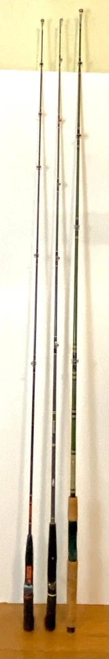 3 cañas de pescar de una sola pieza de los años 70 de colección Browning Silaflex, Garcia Conolon Skyline Foto 2 de 4