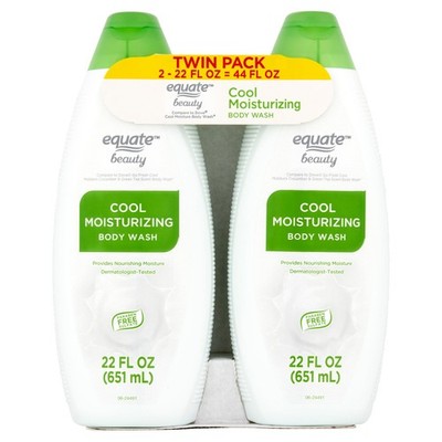 Equate Beauty Cool Moisture Body Wash, 22 fl oz, 2 Count (44