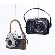 Kurt Adler Classic & Digital Camera Christmas Tree Ornament (set of 2)