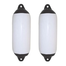 2 x Majoni Inflatable Boat FENDER 600x180mm Yacht Bumper Flexible White Vinyl