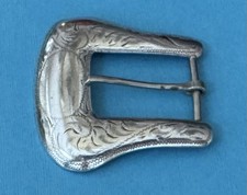 Rare Vintage Diablo USA Engraved Sterling Silver 1  Fit Ranger Belt Buckle