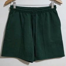 Vintage Russell Athletic Shorts Sweat Sz M Green Pockets Lounge Gym Womans