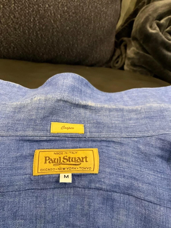 Paul Stuart Men Long Sleeve Button-Up Shirt linen italy  - Image 4 of 4