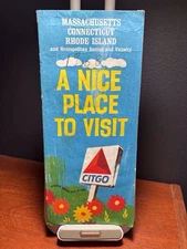   Vintage Citgo Folding Map Mass Conn Rhode Island 1968
