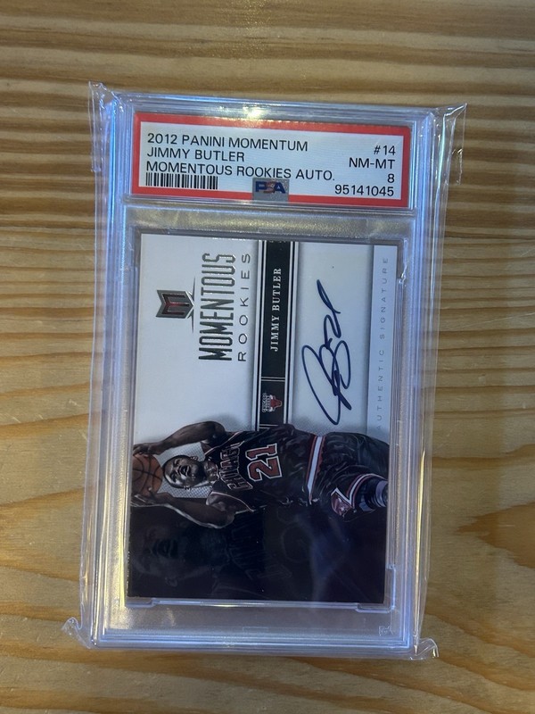 Jimmy Butler 2012-13 Momentum Momentous RC Rookie Auto Bulls #14 PSA 8 Sh