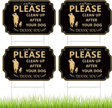 4 Pack Clean up after Your Dog Signs 12X8Pick up after Your Dog Sign.No