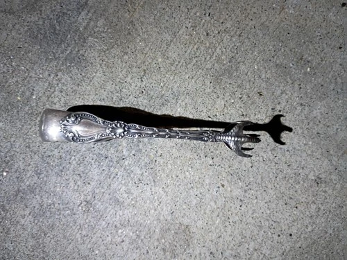 REED & BARTON LES SIX FLEURS STERLING SILVER SUGAR TONGS OLD AUTHENTIC