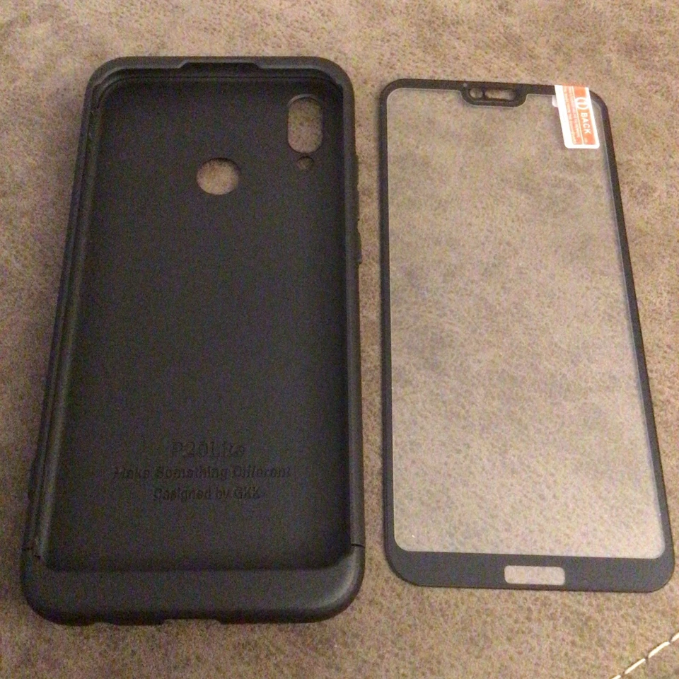 Funda rígida trasera de protección completa GKK 360 para Huawei P20 Lite - Negra Foto 2 de 4