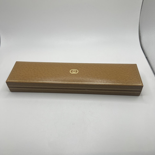 Vtg Gucci Logo Monogram Tan Brown Display Gift Case Box 9.5"x 2.25”x1" EMPTY