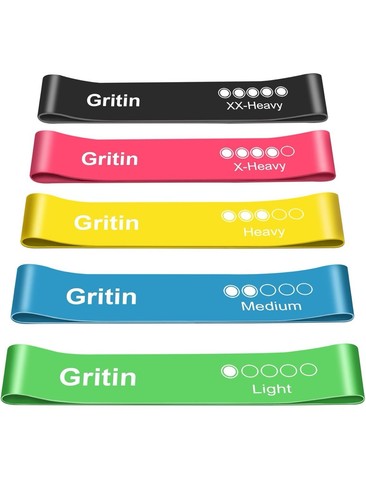 Gritin Resistance Bands Set - Set Of 5 - Brand New !