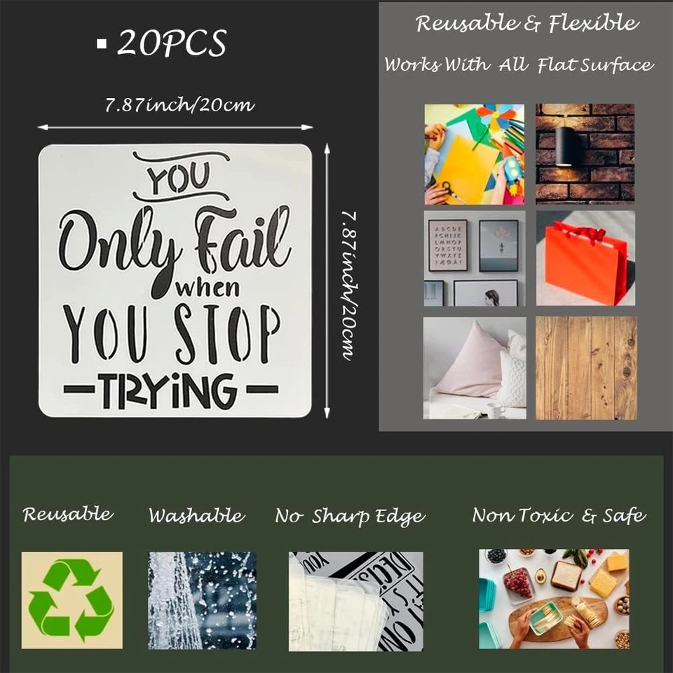 16 Piezas Plantillas de Palabras Inspiradoras Cita Pintura Plantillas Frases Dichos Plantillas Foto 2 de 4