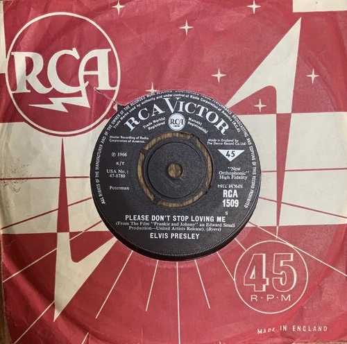 ELVIS PRESLEY 'Please Don't Stop/Frankie And Johnny 1966 UK 45 RCA1509 ELVIS NM!