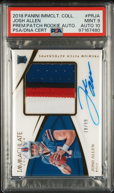 Josh Allen 2018 Panini Immaculate Rookie Patch Autographs
