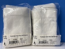 2x Ames Walker AW 121 Coolmax Knee High Socks OTC 8-15 mmHg White Size XL NEW