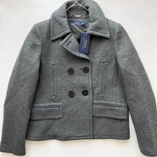 BNWT POLO RALPH LAUREN P-Coat Gray Wool Double Breasted Size 12 XL Authentic