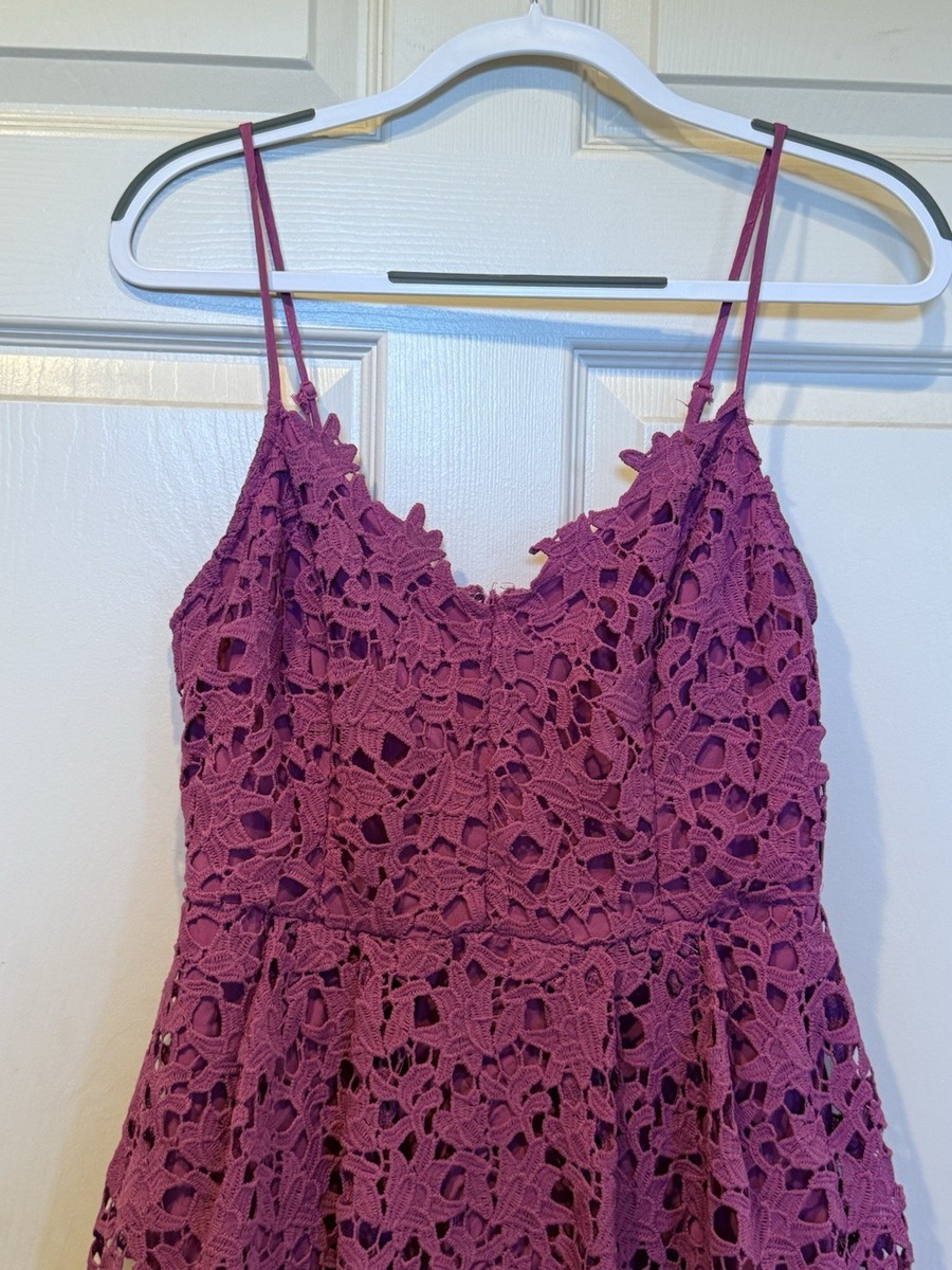 ASTR The Label The Lace Sleeveless Midi Dress XLarge XL Sundress Burgundy |  eBay