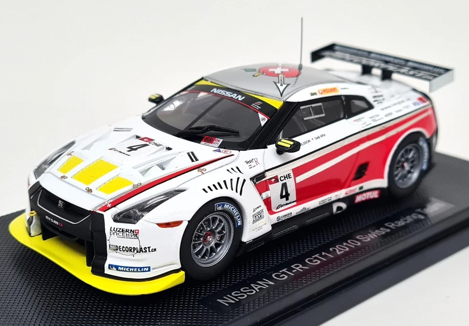 Ebbro 1/43 Nissan GT-R GT1 R35 2010 Swiss Racing Team #4 Diecast Model Car - Image 4 of 4