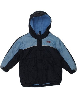 Old Navy Baby Jungen wattierte Jacke mit Kapuze 18-24 Monate marineblau Colourblock BO55
