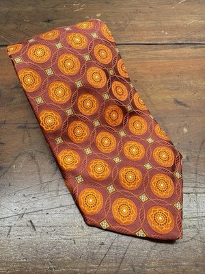 NWT Robert Talbott Chelsea Mens Silk Tie Multicolor Geometric Medallion Handsewn