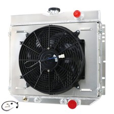 3 Row Full Aluminum Radiator Shroud 14 Fan Relay 1967-69 Ford Mustang 4.7L 5.0L