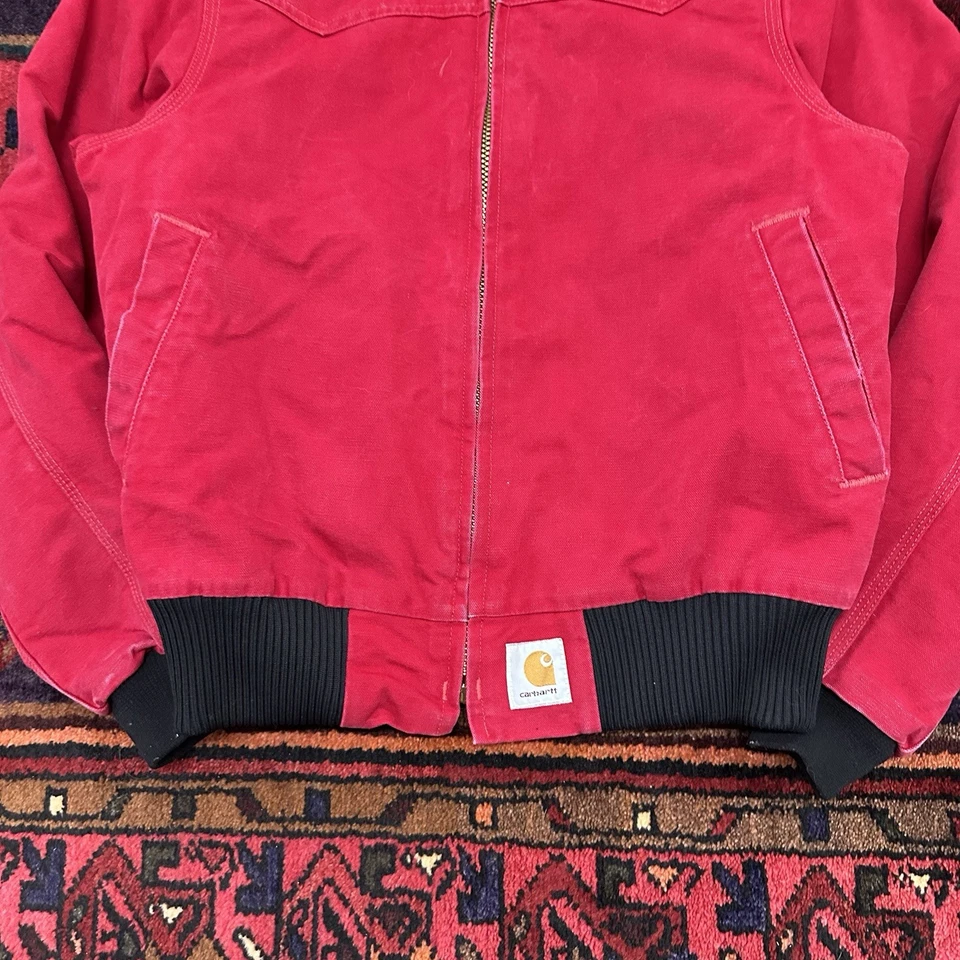 Chaqueta de Lona Vintage Carhartt JQ2100 ROJO Santa Fe Talla M 04/1995 Southwestern Foto 4 de 4