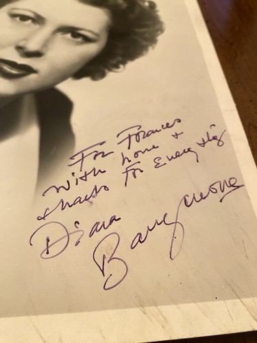Foto autografata firmata Diana Barrymore con certificato di autenticità Nightmare Eagle Squadron RARA - Foto 3 di 4