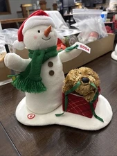 Hallmark Tabletop Magic 2024 Wrapped In Joy Snowman Sound & Motion Plush Dog New