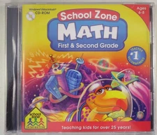 Software PC School Zone Math First & Second Grade 1 2 1st 2nd NEW SEALED Jewel