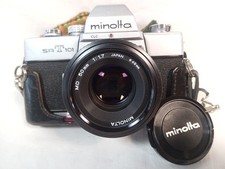 Minolta SRT-101 35mm Film Camera MD Rokkor 50mm f1.7 Lens Case Strap Remote