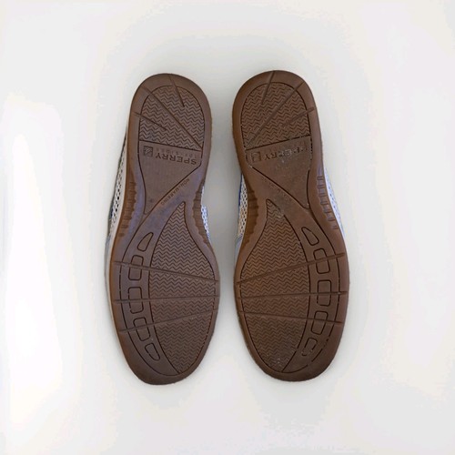Sperry Top‑Sider Women 8 Bluefish 2‑Eye Boat Shoe Blue/White Leather Non‑Marking - Picture 10 of 11