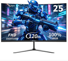 24.5 Inch Curved Gaming Monitor 120Hz, Full HD 1080P IPS Display, 1Ms MPRT, 3000