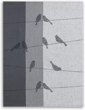 Geschirrtuch Jacquardtuch Halbleinen 50 x 70 cm Motiv Zugvögel Gläsertuch Kracht