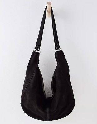 Free People Roma Suede Tote Bag Womens Leather Slouchy Hobo Shoulder Purse