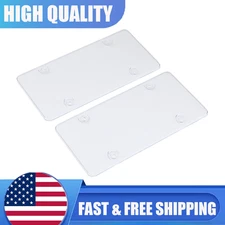 2x Clear License Plate Tag Covers Bubble Shields Protector  Frame for Car Auto