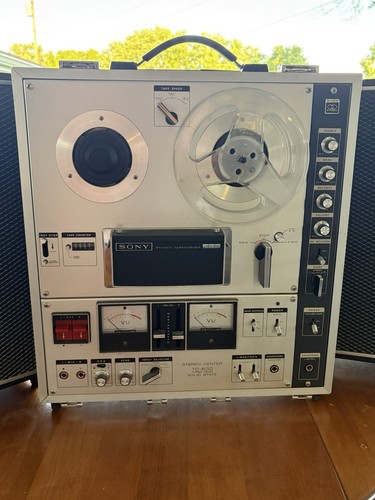 SONY TC-630 Reel To Reel Tape Recorder & Speakers Powers On
