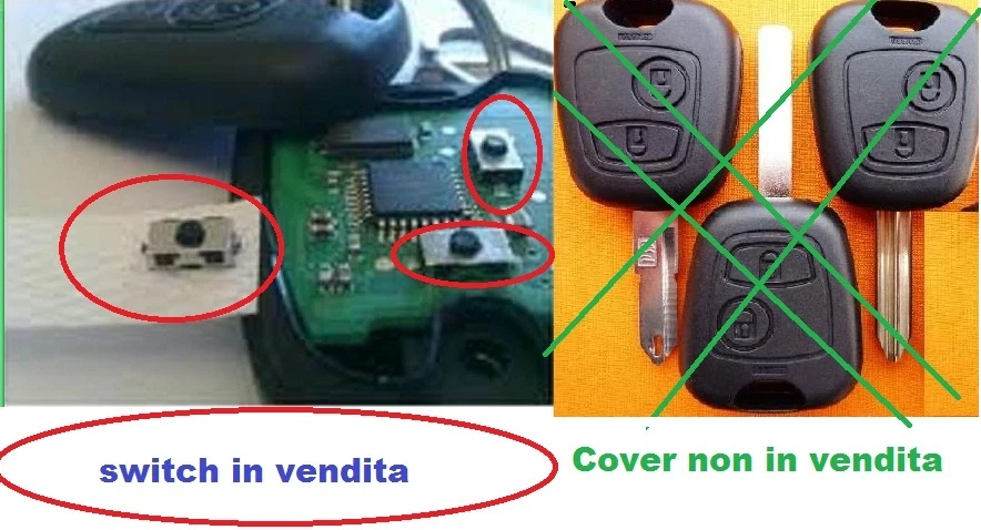 2X MICRO SWITCH INTERRUTORE X COVER CHIAVE CITROEN C1 C2 PEUGEOT 107 206 AYGO
