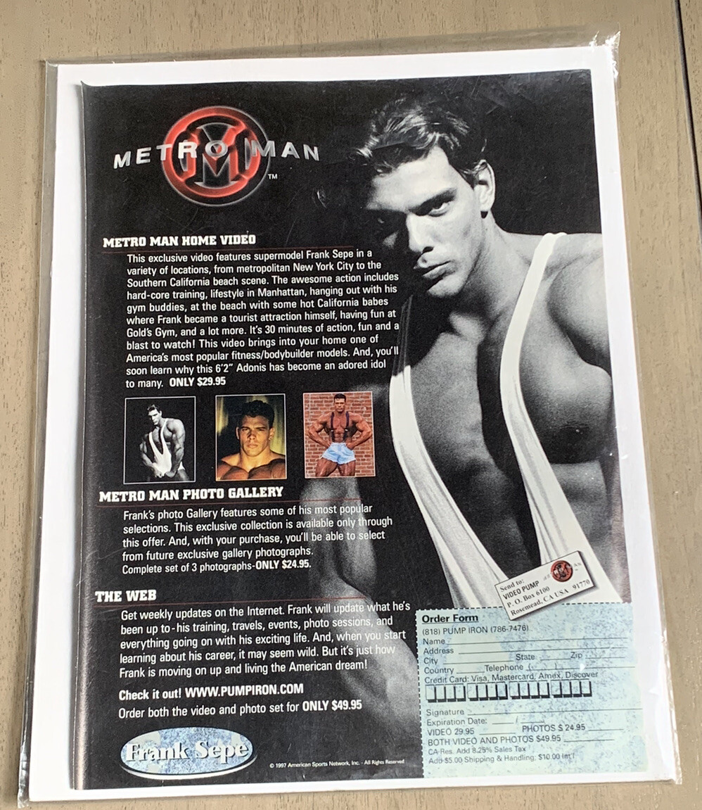 Frank Sepe Metro Man Ad Photo From FLEX Bodybuilding Magazine | eBay