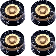 Amber Top Hat Guitar Knobs 4Pcs 6mm Speed Control Volume Tone Replacement