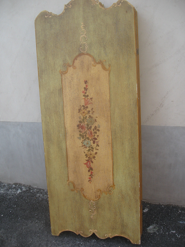 SEPARE' PARAVENTO 5 ANTE LEGNO CON FIORI DIPINTI - BAROCCHETTO - 1960 EMILIA - Foto 2 di 17