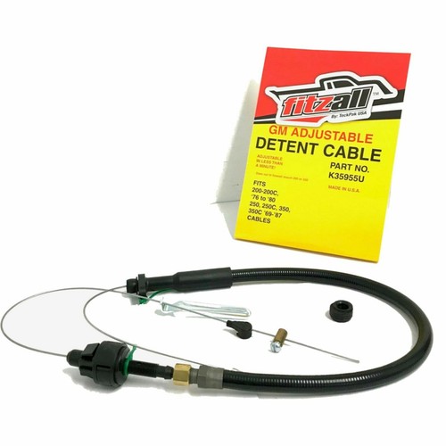 TH-350 TH-350C Adjustable Transmission Kickdown Detent Cable BRAIDED - Zdjęcie 1 z 4