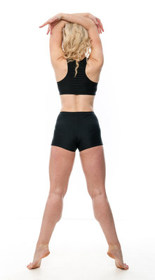 Ladies Black Shiny Lycra Dance Fitness Sports Gym Hot Pants Shorts