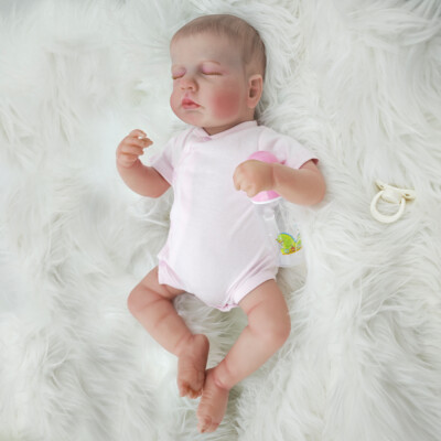19 Inch Soft Body Vinyl Reborn Doll Sleeping Newborn Baby Dolls Loulou 3D Skin