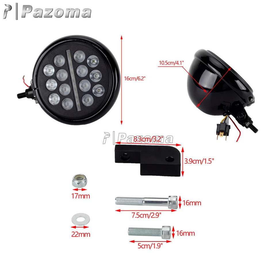 Kit de faros LED estilo club de 5,75"" para Harley Dyna Street Bob FXDB 2006-2017 Foto 2 de 4