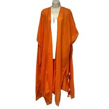 Steve Madden Dobby Longline Tassel Duster, Orange, OS