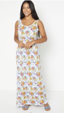 ;402 Studio plus sz 24/26 White Floral Soft Long Comfy Maxi Dress NWT