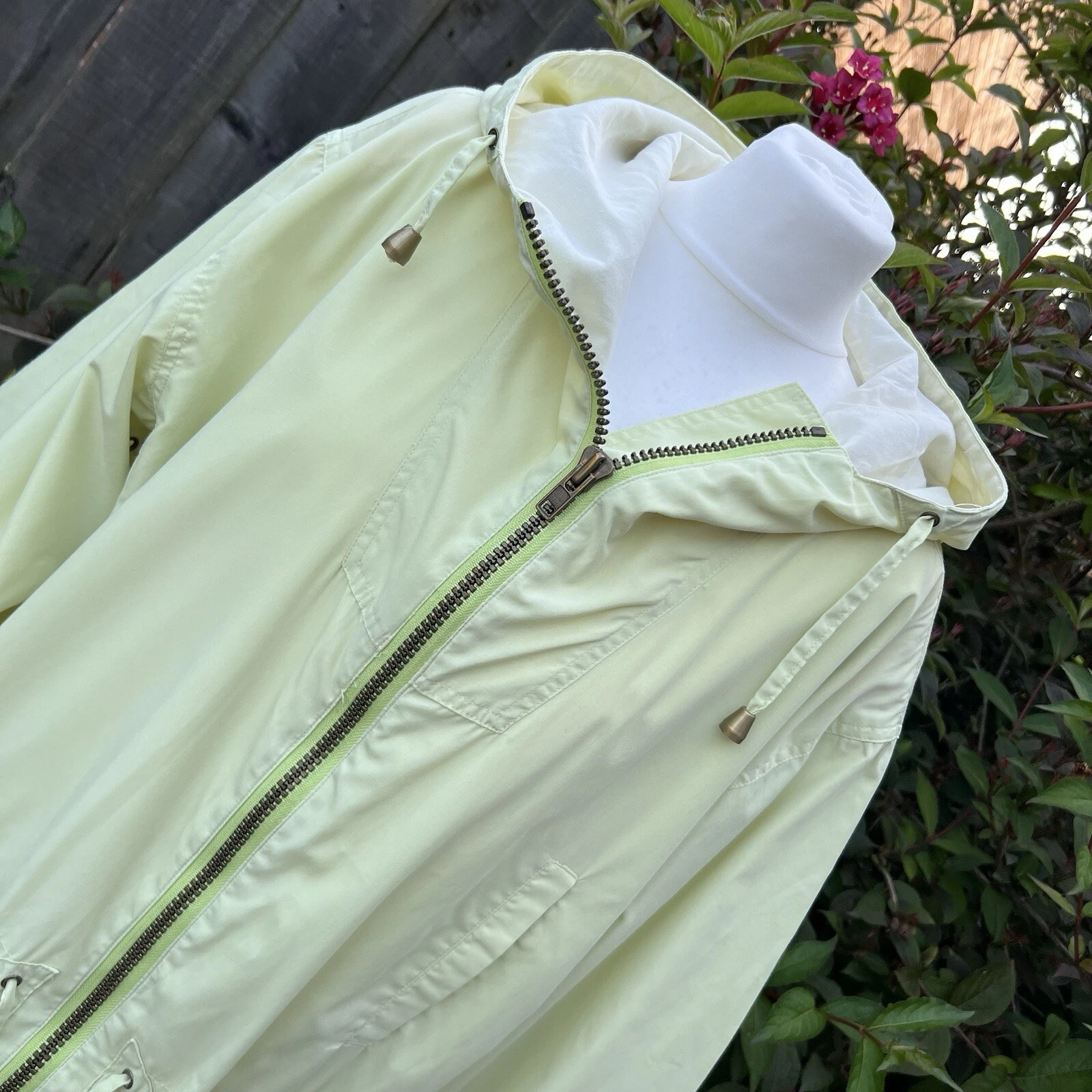 Vintage Dorothy Perkins Womens Green Windbreaker Jacket Hooded Coat UK 10
