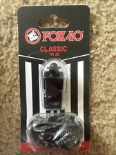 Fox 40 Classic Official Referee Coach Pealess WHISTLE  115 db +Lanyard New