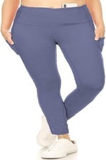 Women Premium 240GSM Nylon Active Leggings w/Pockets 4 Colors  Camo S-XL