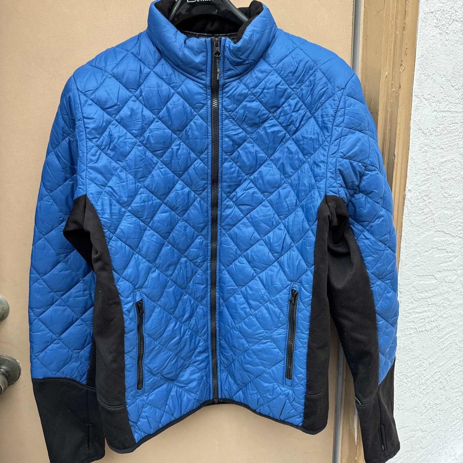 Elevate Puffer Jacket Large Blue Full Zip Long Sleeve Warm Coat