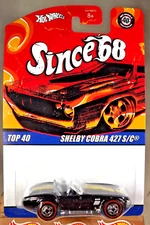 2008 Hot Wheels Since 68-Top 40 30/40 SHELBY COBRA 427 S/C Black w-Red Line BWSp